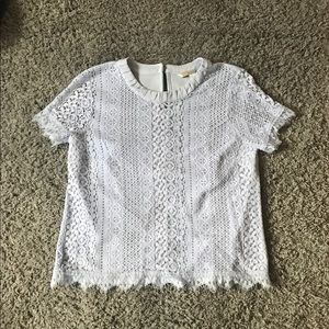 Light blue floral lace top